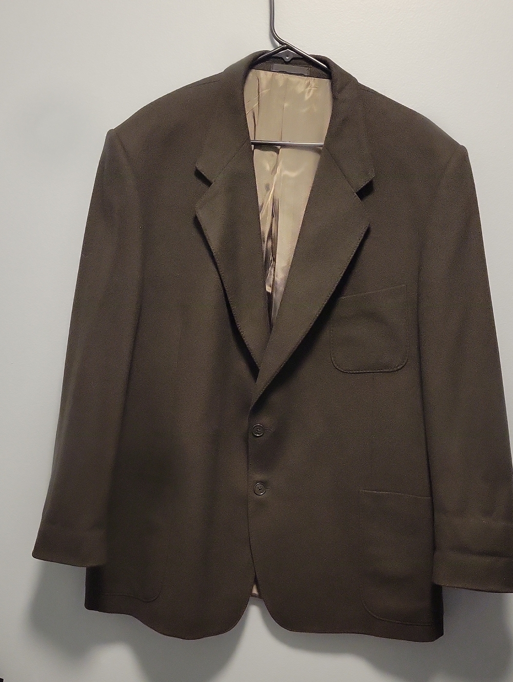 Men's Dark Olive Blazer - Classic Two-Button Jacket